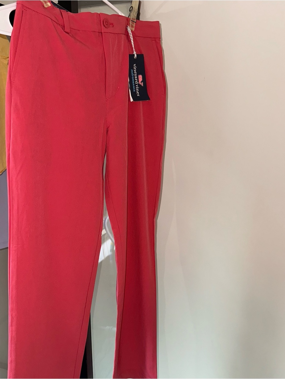NEW Vineyard Vines Boy’s Coral-Red Performance Breaker Pants